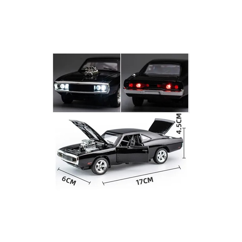 Charger 1969 Rapido Y Furioso Muscle Clásico 1:32 Color Negro