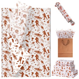 100 Sheets Football Tissue Paper, 20x14 Inches, Brown Football Wrapping Paper, Sports Themed Decorative Tissue for Baby Shower, Birthday, Team Celebration Party Gift Wrapping Supplies