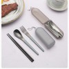 2Pack Folding Stainless Steel Cutlery Set with Case, Travel Foldable