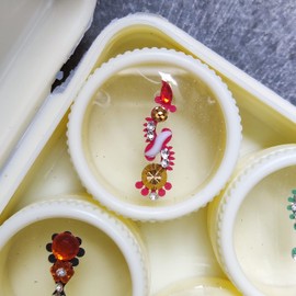 20 Bindi Box Long Multicolored Crystal Bindis Bridal face Jewels Forehead Tika