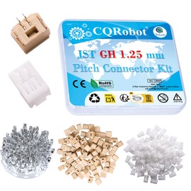 CQRobot JST GH 1.25 mm Pitch 2-Pin Electronic Computer Connector IC Male Plugs, Female Sockets Housing and T-Shaped Crimp Terminal Kit. 100 Sets/400 Pieces Wire-to-Board Adapter Cable Assembly.