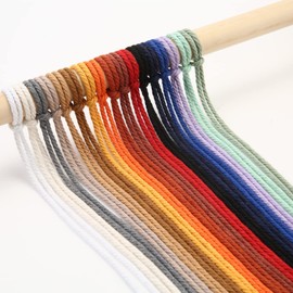 GOHOF Macrame Cord 3mm x 200m Premium Cotton Macrame Rope 4 Strands One The Perfect Materials For Macrame Art Cotton Cord Without Chemicals (Redbrown)