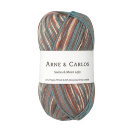 Arne & Carlos Sock Yarn | Sock & More 4-Ply | 75% Virgin Wool, 25% Recycled Polyamide | 100g (Approx. 420m) Skein (3857 - Polmak)