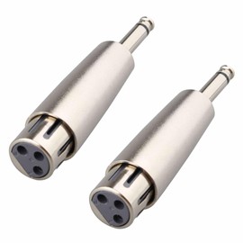2PCS XLR to Female 6.35mm Jack Lead Plug Mono Cable Coupler Adapter 1/4Inch Male TRS Adapter Plug Gender Changer - XLR-F to 3 Pin Female Stereo Audio Microphone Converter Connector