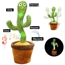 seOSTO Singing Dancing Cactus Toy Repeat What You Say, Talking Cactus Toy for Children Interactive Baby Toys for Year Old Boys Girls Gifts, Baby Encourage Speech
