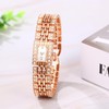 Women's Square Diamond Wristwatch, Waterproof: Adjustable Length, Quartz Watch, Sparkling