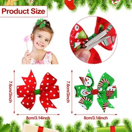 24 Piezas de Lazos para el Pelo de Navidad de Cocodrilo, Accesorios para el Pelo, Coloridos Adornos de Navidad, Copos de Nieve, Muñeco de Nieve, Árbol de Navidad, Moño para Niñas (Bonito Patrón)