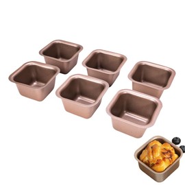 XIZHI 6 moldes cuadrados para tartas, antiadherentes, rectangulares, planos, para hornear en hornos