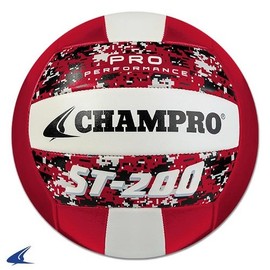 CHAMPRO Pro Perforamnce Volleyball - Grass, Sand, Indoors, camo Scarlet (VB-ST200CSC)