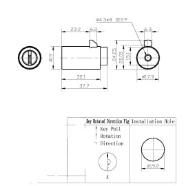 m lock High Security Dimple key style Cylinder Lock for t handle vending - 9501 KA