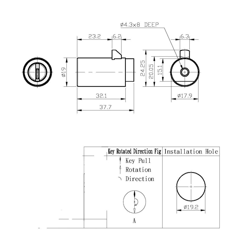 m lock High Security Dimple key style Cylinder Lock for
