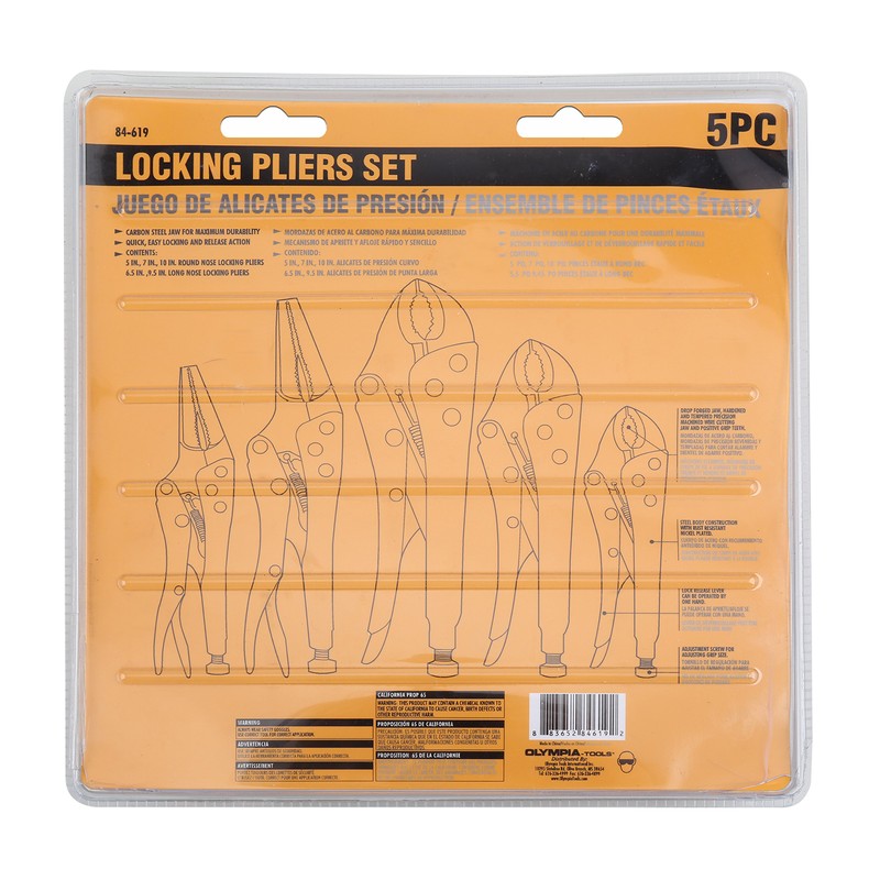 Olympia Tools Locking Pliers Set, 84-619, 5 Piece