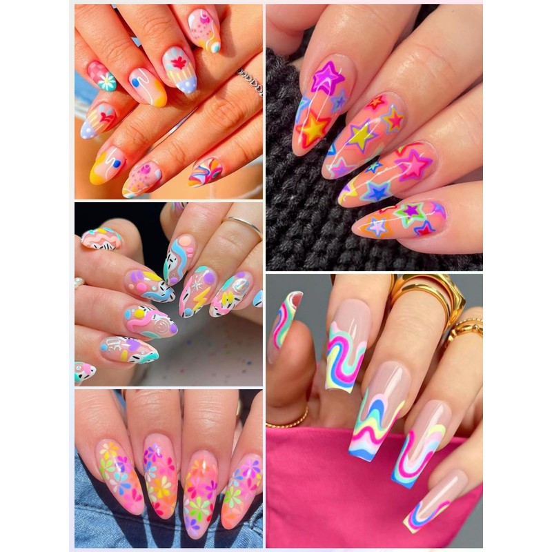 EBANKU 12 Colors 3D Nail Art Pens, Fine Tips 0.5
