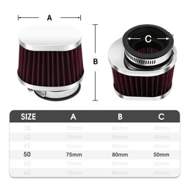 YWLUWEI 2pcs Motorcycle Air Filter with Fuel Filter and Fuel Hose High Performance Replacement for Moped Dirt Pit Bike ATV Scooter Motorcycle (50mm)