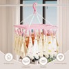 Rainfordhoma Clothes Drying Rack with 32 Clips, Foldable Hanging Rack,