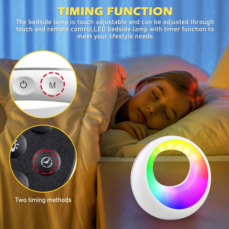 Bedside Lamp Touch Dimmable, Table Lamp Touch Dimmable with Remote