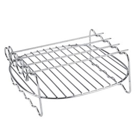 Rack for Air Fryer, Skewers Baking Tray for Stackable Airfryer 3.8 L Air Fryer Replacement BBQ Rack Double Layer