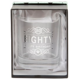 Maturi Eighty Happy Birthday! Spirit Glass 350ml Gift Boxed 80th Birthday