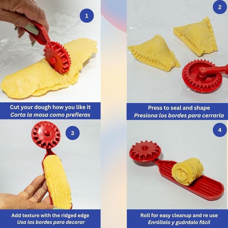 Empanada Maker Press Kit with 3 Sizes + Pasta Dough