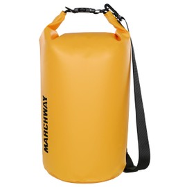 MARCHWAY Floating Waterproof Dry Bag Backpack 5L/10L/20L/30L/40L, Roll Top Sack Keeps Gear Dry for Kayaking, Rafting, Boating, Swimming, Camping, Hiking, Beach, Fishing (Deep Yellow, 30L)