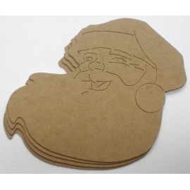 Unbranded (3)  VINTAGE SANTA - Christmas  Bare  Chipboard Die Cuts - 4" x 4 1/2"