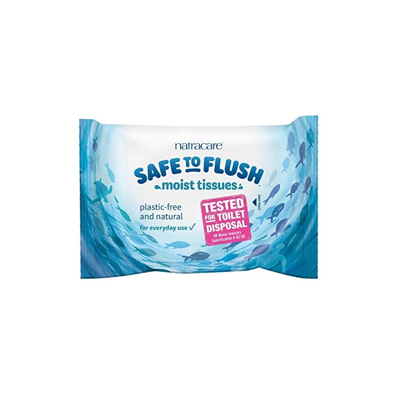 Natracare Safe To Flush Moist Tissues 30 Wipes