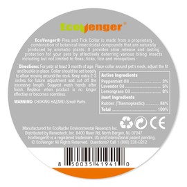 EcoVenger Dog & Cat Collar Repellent 2-Pack Orange, Built-in Pant-Based Formula Strong Repellency Slow Release, Lasting Deterrence and Protection, Pleasant Aroma, Waterproof