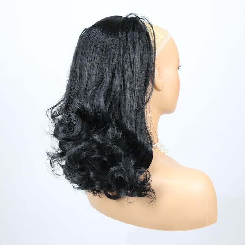 16 Inch Yaki Drawstring Ponytail for Black Women Synthetic Kinky