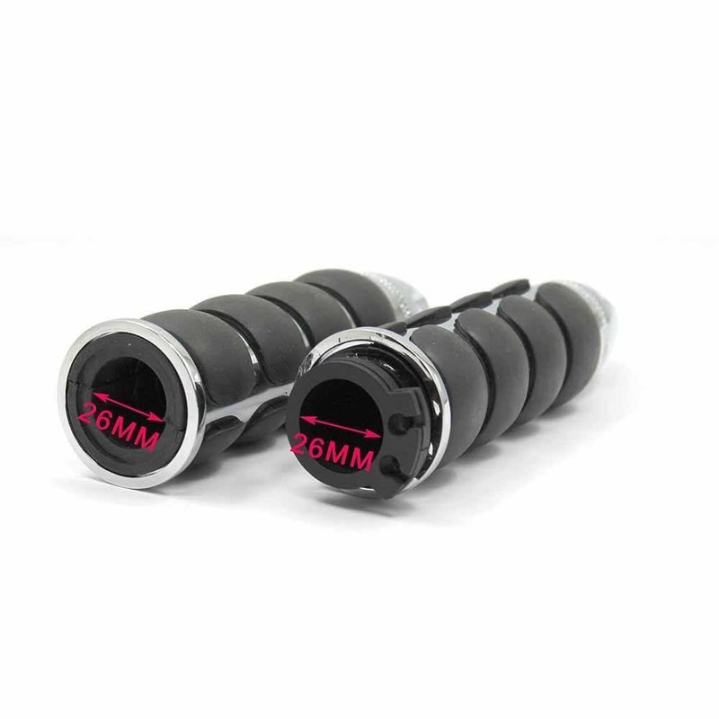 TDR Pair 1" Spike Chrome Hand Grips with Throttle Boss