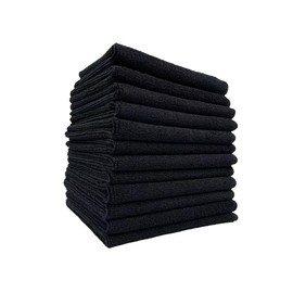 TARO WORKS Microfiber Towels, Car Wash, Cleaning Cloth, Oval 11.8 x 11.8 inches (30 x 30 cm), Black, Value 12 Sheets