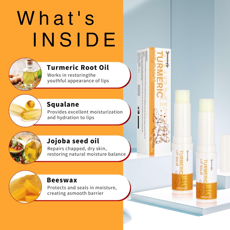 Turmeric Lip Balm for Smokers With Root Oil - Brightening