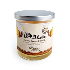 Shortie's Candle Company Iced Lemon Pound Cake Scented Natural Soy Candle, Essential Fragrance Oils, 100% Soy, Phthalate & Paraben Free, Clean Burning, 9 Oz.