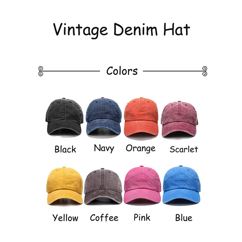 Giavuwn Embroidered Ukraine Hat Retro Vintage Washed Cotton Denim Baseball