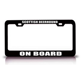 Custom Brother - Scottish Deerhound ON Board Nationality Country Metal Car SUV Truck License Plate Frame Bl n41
