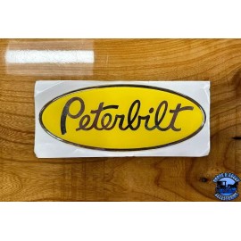 Peterbilt Yellow/Chrome OEM replacement Peterbilt decal emblem genuine size & fit stick