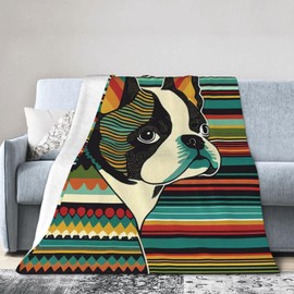 E-RIDES 100x125CM Colorful Striped Dog Blanket, Soft & Cozy for Adults & Kids, Unique Birthday Gift Blanket, Perfect Home Decor Blanket, Ideal for Couch, Bed, Office, Travel, All Seasons