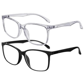 Blue Light Glasses Men Blue Light Blocking Women Anti UV Ray Computer Gaming Glasses Blue Blockers Glasses for Women Men Color Tinted:_Black+transparent