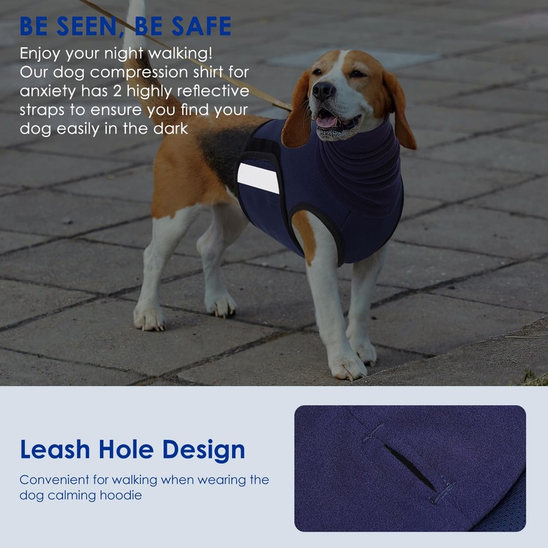 Breathable Dog Thunder Jacket Anxiety Calming Vest with Head Wrap,