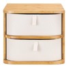 Navaris Bamboo Make-Up Organiser - Storage for Cosmetics - Organiser