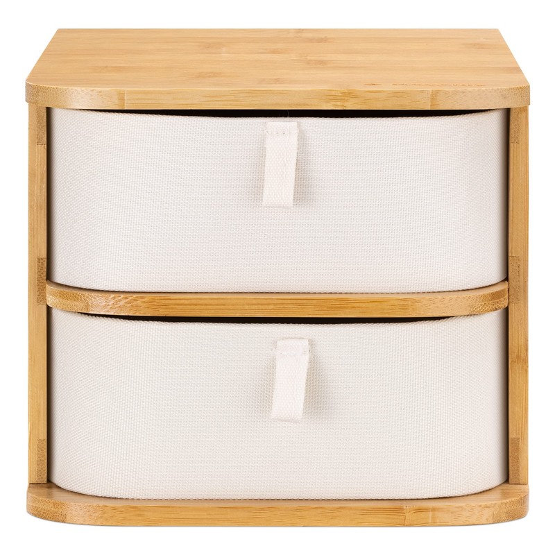Navaris Bamboo Make-Up Organiser - Storage for Cosmetics - Organiser