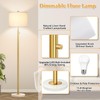 【Upgraded】Dimmable Gold Floor Lamps for Living Room, 11W LED Bulb