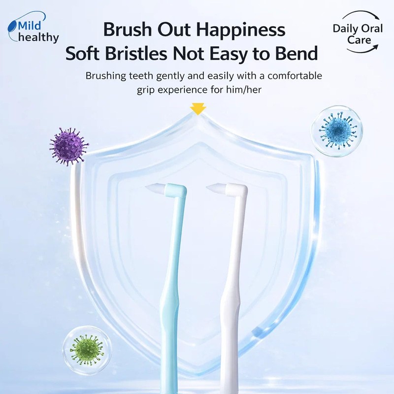 10PCS Soft Single Tufted Toothbrushes for Braces Detail Cleaning, Interspace