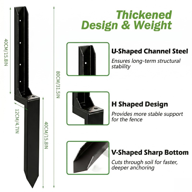 ITeeLas Fence Post Repair Kit,Fence Post for Repairing Leaning,Broken Wood
