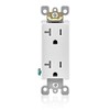 Leviton 20 Amp Decora Tamper-Resistant Duplex Electrical Wall Outlet, T5825-W,