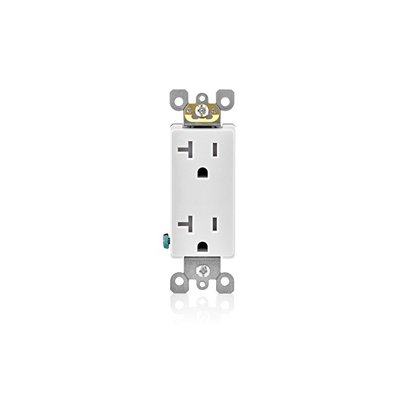 Leviton 20 Amp Decora Tamper-Resistant Duplex Electrical Wall Outlet, T5825-W,