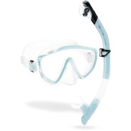 Cressi Tino & Scilla Mask & Snorkel Kits, Clear/Ice Cyan