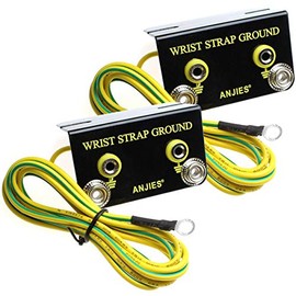MEETOOT 2pcs 2 Holes ESD Anti Static L-Type Grounding Socket for Wrist Strap Ground