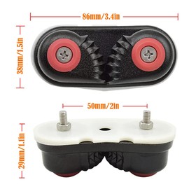 Shipboard rope clamp, sheet clamp with plain bearing, boat cam, cleat, boat, sailboat, ball bearing, cam, cleat, kayak, sheet clamp, aluminium sheet clamp, 3-15 mm, rope clamp, optionally with shackle