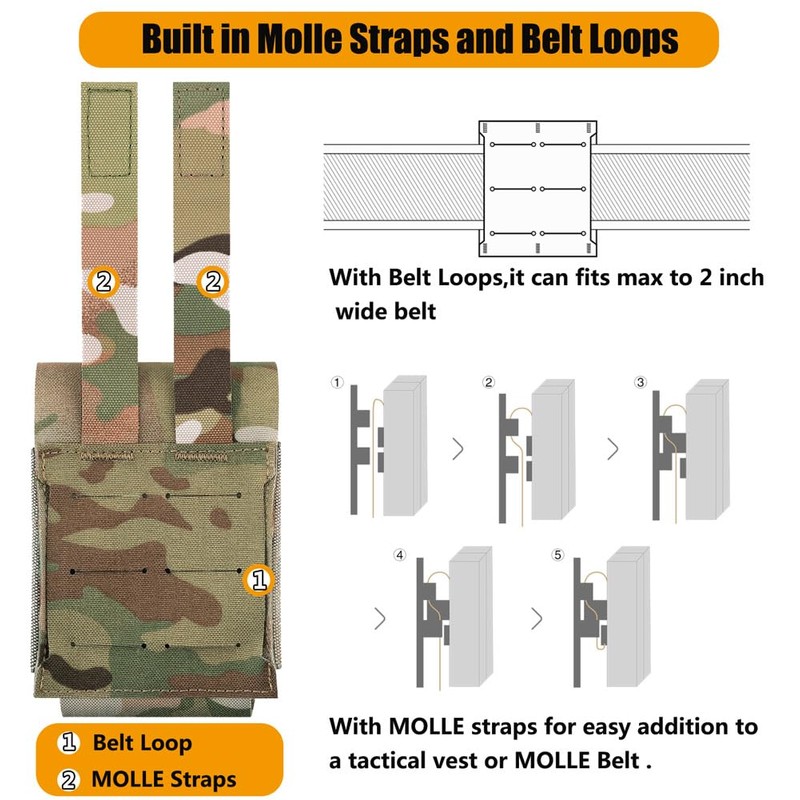 KRYDEX Handcuff Holder with MOLLE and Belt Loop Molle Handcuff