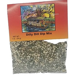 Cajun Country Dilly Dill Dip Mix, 1 Ounce Packet (Makes 2.5 Cups of Dip - Salt-Free, No MSG, All Natural Ingredients)
